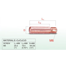 M6 25.5mm punta de contacto mini antorcha de soldadura